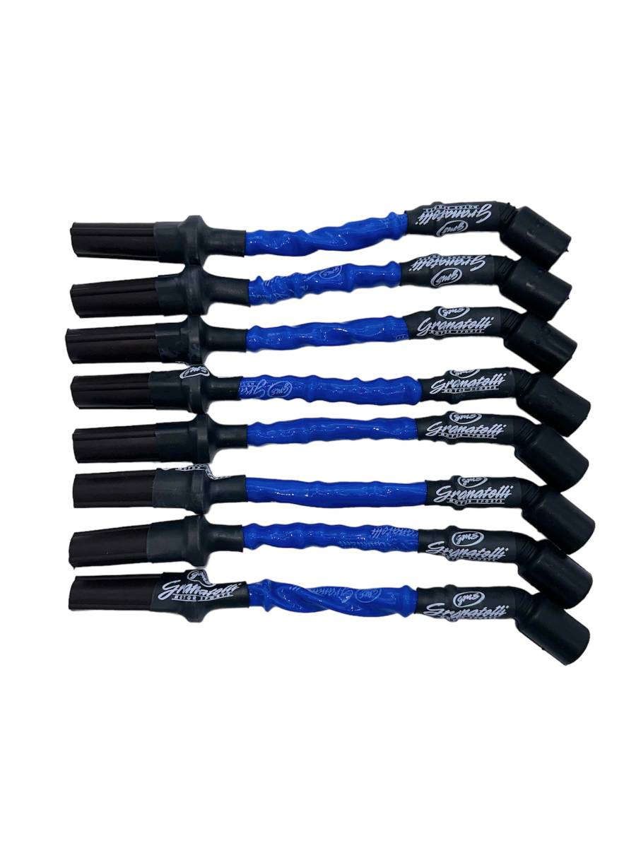 Granatelli GM LS & LT 0-Ohm 12" Blue High-Temp Coil-Near-Plug Spark Plug Wires – 28-1629HTBL