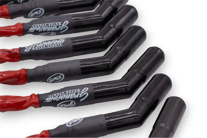 Granatelli GM LS & LT 0-Ohm 10" Red Ceramic-Boot Coil-Near-Plug Spark Plug Wires – 28-1545-CBR