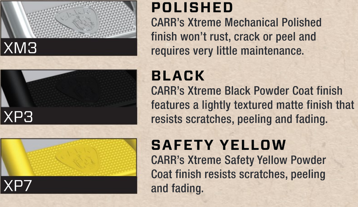 CARR  - 109111 - HOOP II; Assist/Side Step; XP3 Black Powder Coat; Pair