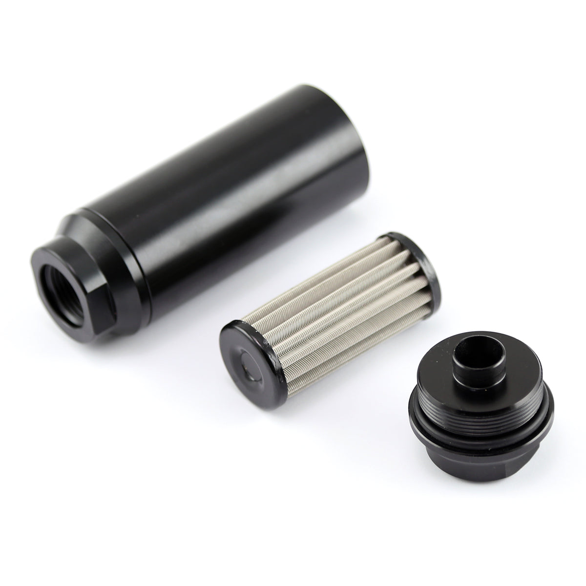 Speedmaster PCE132.1014 Inline Billet Aluminum Black Anodized Fuel Filter -10 AN Female