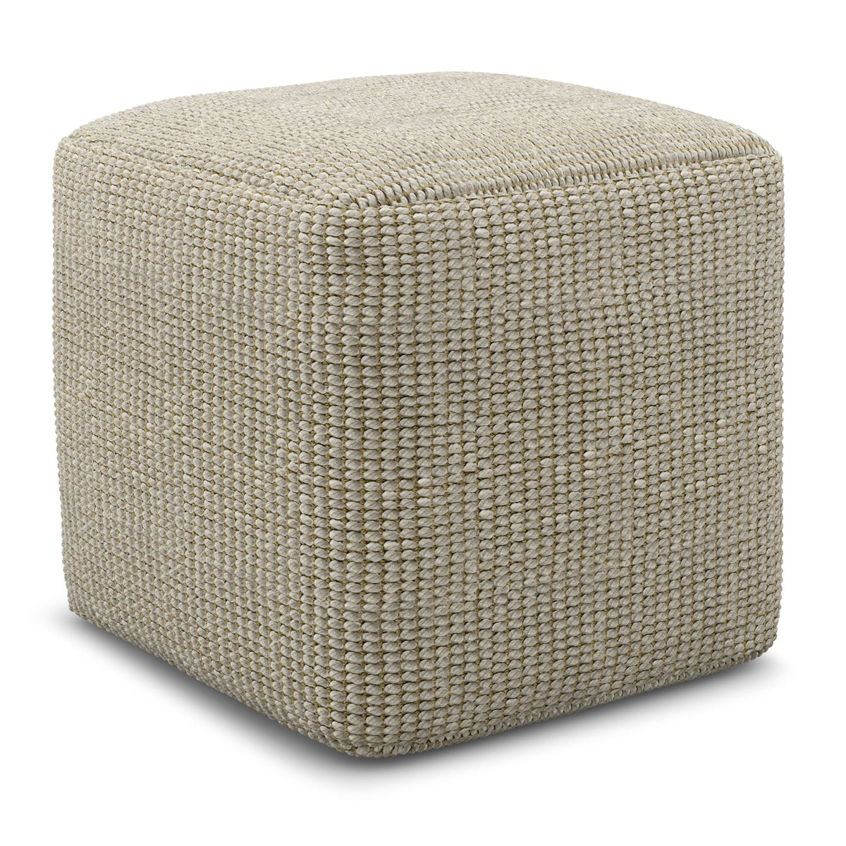Zelma - Square Woven Outdoor / Indoor Pouf - Silver