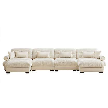 Super Comfort Oversized Modular Sectional Sofa With Movable Ottoman
