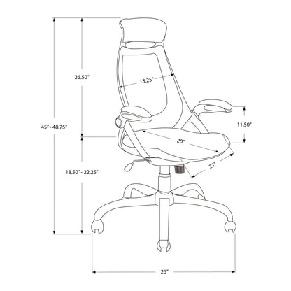 Office Chair, Adjustable Height, Swivel, Ergonomic, Armrests, Contemporary & Modern