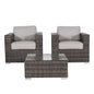 Wicker Seating Group Set With Table And Cushions