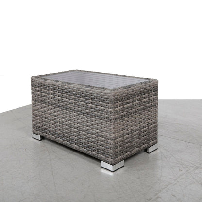 Chesterville - Slatted Side Table With Aluminum Top - Gray