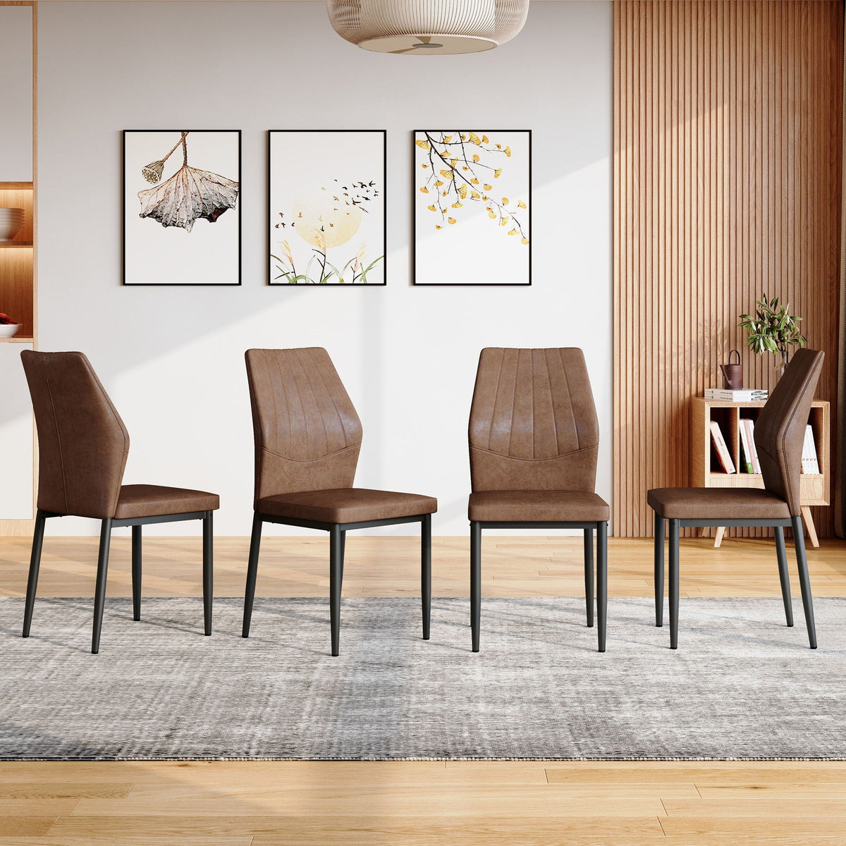 Dining Chairs With Shell Pattern, Comfort And Style
