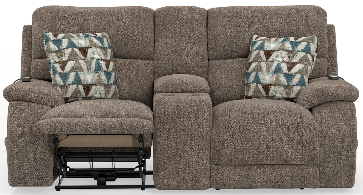 Joya - Power Headrest Power Lay Flat Reclining Console Loveseat With CR3 Heat/Massage/Lumbar/ZG