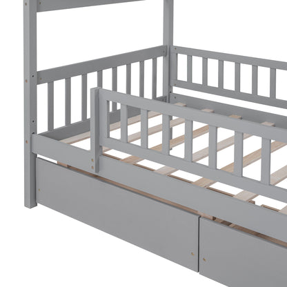 House Bed With 2 Drawers