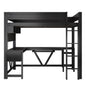 Gaming Loft Bed With Desk, Storage Shelves, LED And Charging Station