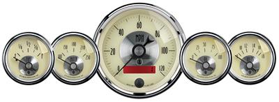 AutoMeter Gauge Kit, Analog, Prestige, Speedometer, Water Temperature, Fuel Level, Voltmeter, Oil - 2000
