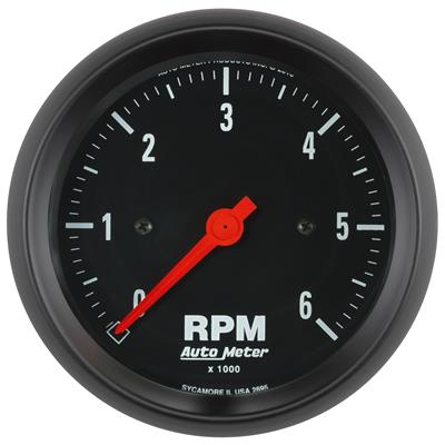 AutoMeter Tachometer Gauge, Analog, 0-6,000 rpm, 3 3/8 in. Diameter, Full Sweep, In-Dash - 2695