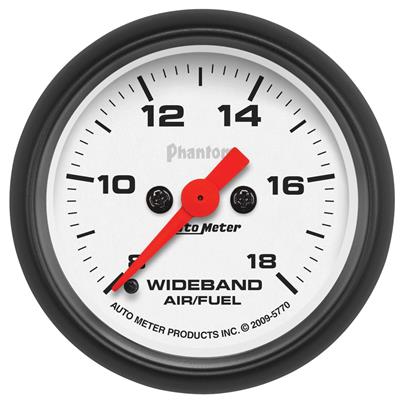 AutoMeter Gauge, Phantom, Air/Fuel Ratio Gauge, 2 1/16 in., 8:1-18:1 Air/Fuel Ratio, Full Sweep - 5770