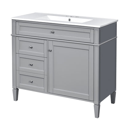 Bathroom Vanity With Top Sink, 2 Drawers And Tip Out Drawer