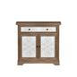 Accent Cabinet With Carved Floral Panels, Sideboard With Drawer And Double Doors - Antique Brown / White