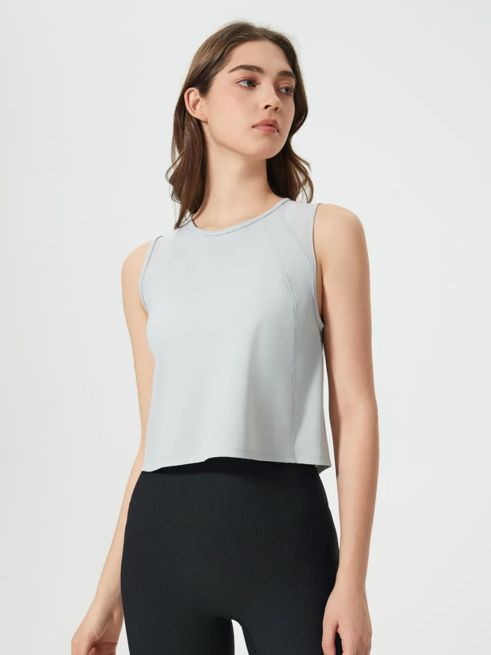 Millennia Round Neck Cropped Active Tank