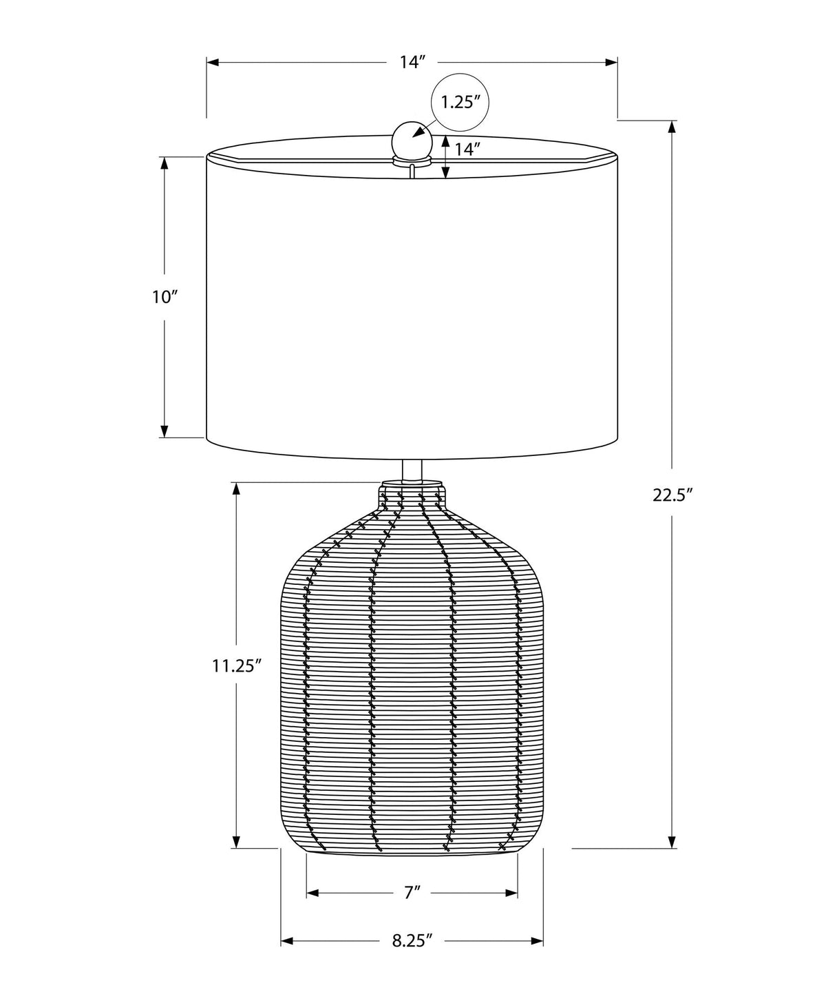 Lighting, Table Lamp, Rattan, Modern