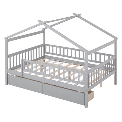 House Bed With 2 Drawers