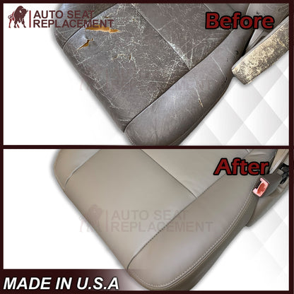 2001 - 2007 Toyota Sequoia Driver OR Passenger Side Top and Bottom Replacement Seat Covers In Tan: Choose your material
