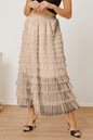 Ruched High Waist Tiered Skirt
