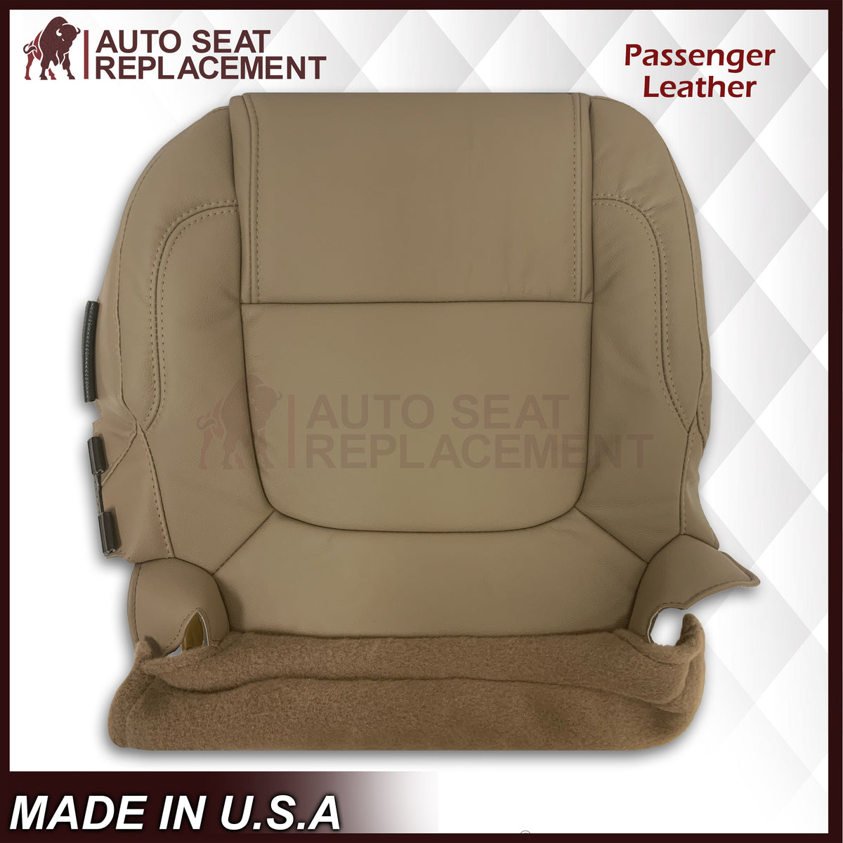 2011 - 2015 Ford Explorer Replacement Leather Bottom Seat Covers In Tan: Choose Leather OR Vinyl