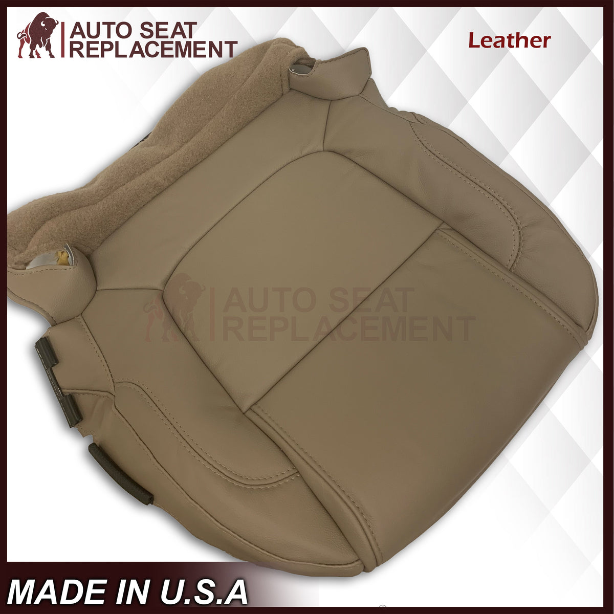 2011 - 2015 Ford Explorer Replacement Leather Bottom Seat Covers In Tan: Choose Leather OR Vinyl