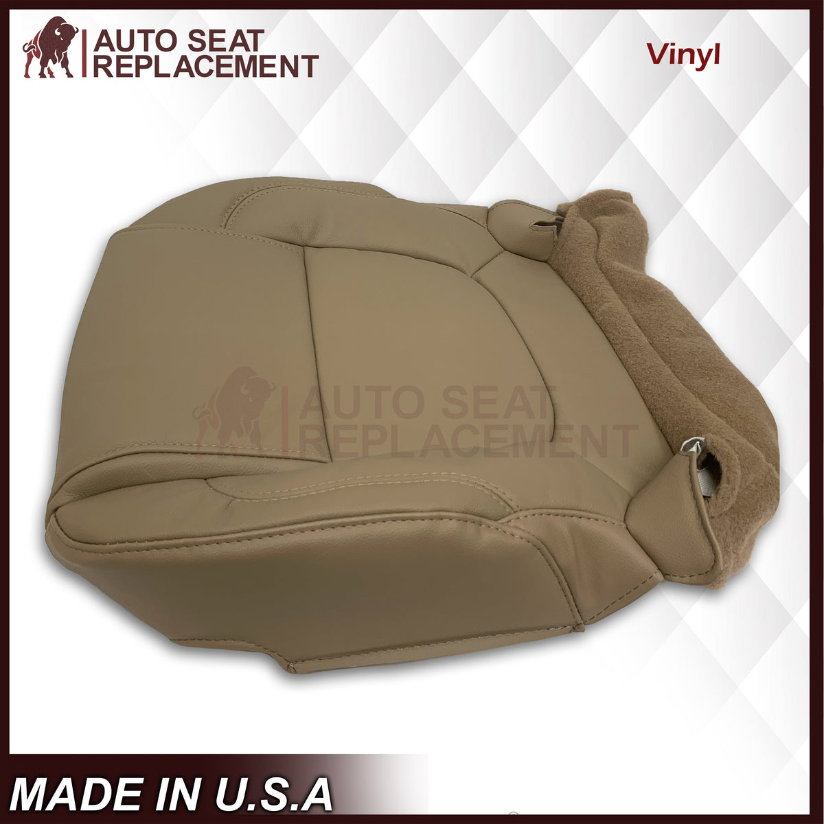 2011 - 2015 Ford Explorer Replacement Leather Bottom Seat Covers In Tan: Choose Leather OR Vinyl