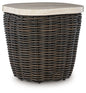 Kimora - Square End Table - Beige / Dark Brown