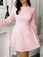 Cutout Back Long Sleeve Mini Dress