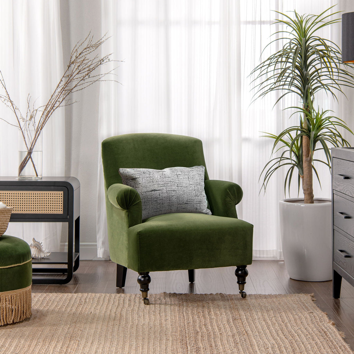 Eloise - Design Pleated Sock Arm Accent Armchair