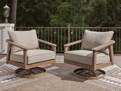 Harmony Headlands - Swivel Lounge With Cushion - Natural / Gray