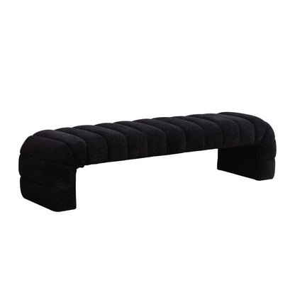 Modern Upholstered Armless Bed Bench With Channel Tufted Design