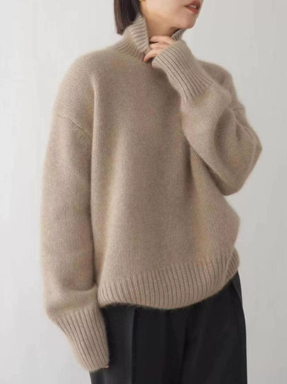 Turtleneck Dropped Shoulder Sweater