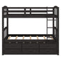 Bunk Bed With Trundle And Drawers, Arched Headboard And Footboard