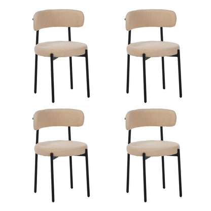 Medieval - Curved Back Kitchen Dining Chairs (Set of 4) - Beige