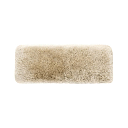 Leda - Sheepskin Fur Rectangular Accent Bench - Natural Blonde