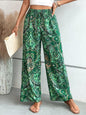 Tie Waist Printed Wide Leg Pants