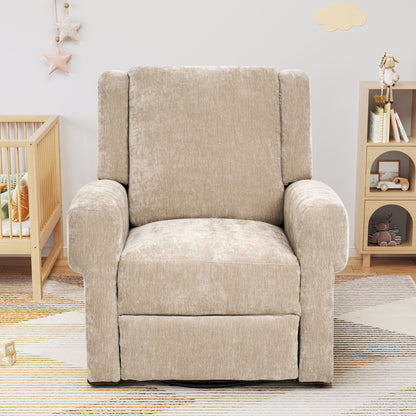 Manual Recliner Chair With Swivel Rocker Function, Dual Recline Angles