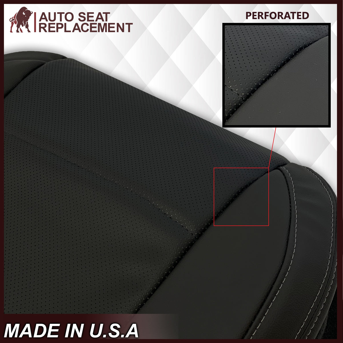 2015-2018 Subaru Outback Replacement Black Perforated Seat Covers: Choose Your Side