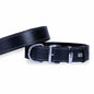 Doggie Comfort Black Leather Dog Collar Durable Design 60 cm