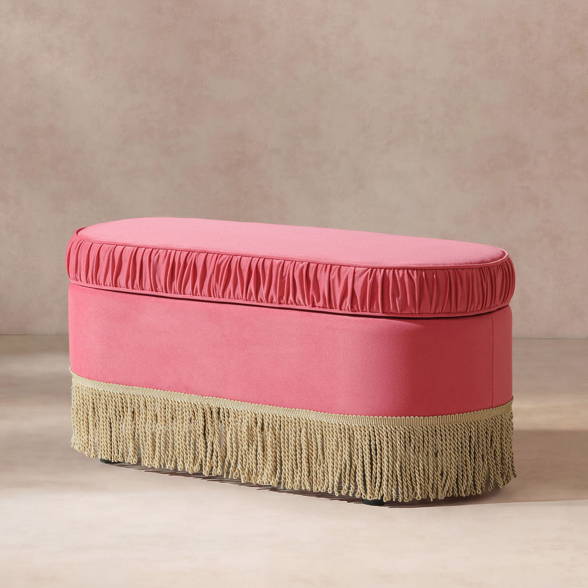 Serena - Contemporary Design Oval Storage Bench Ottoman