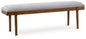 Lyncott - Large Upholstered Dining Room Bench - Gray / Brown