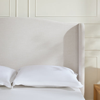 Minimalist Designs Upholstered Wingback Bed With Tall Headboard