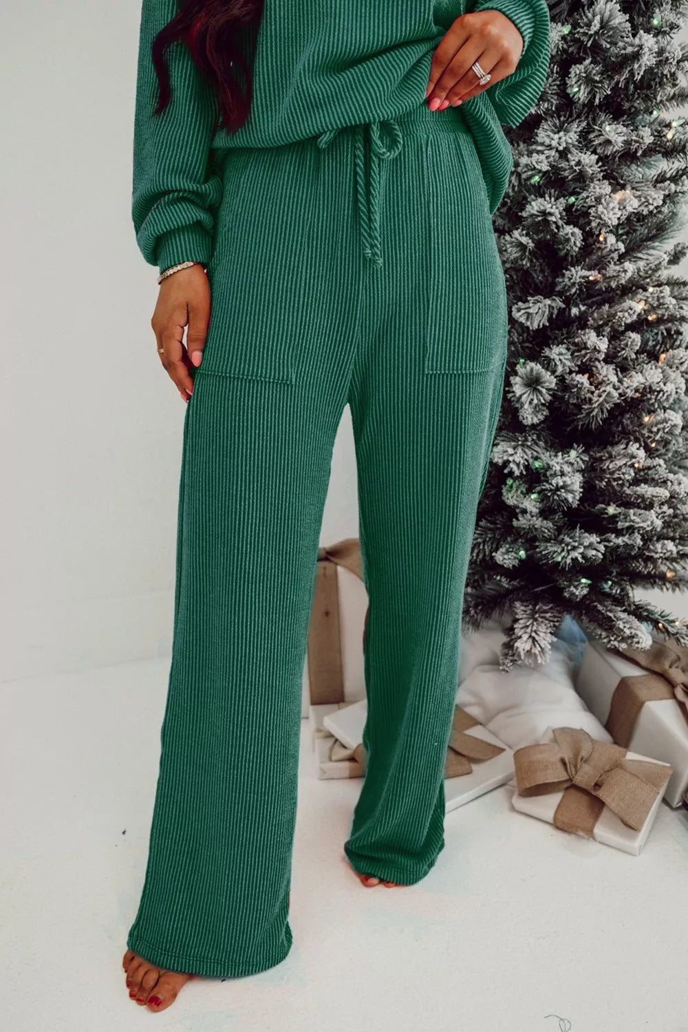 Jolly Christmas Top and Drawstring Pants Set