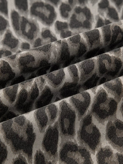 Leopard Straight Loose Leg Jeans