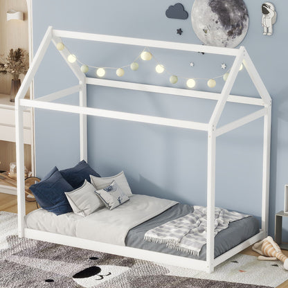 Wooden House Shaped Bed