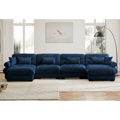 Super Comfort Oversized Modular Sectional Sofa With Movable Ottoman