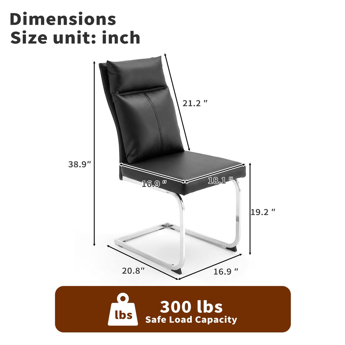Modern Dining Chair SetWith Soft Cushion Backrest (2 Pieces)