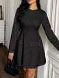 Cutout Back Long Sleeve Mini Dress