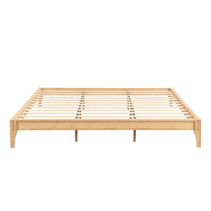 Solid Dry Bamboo Platform Bed Frame, With Slat Support
