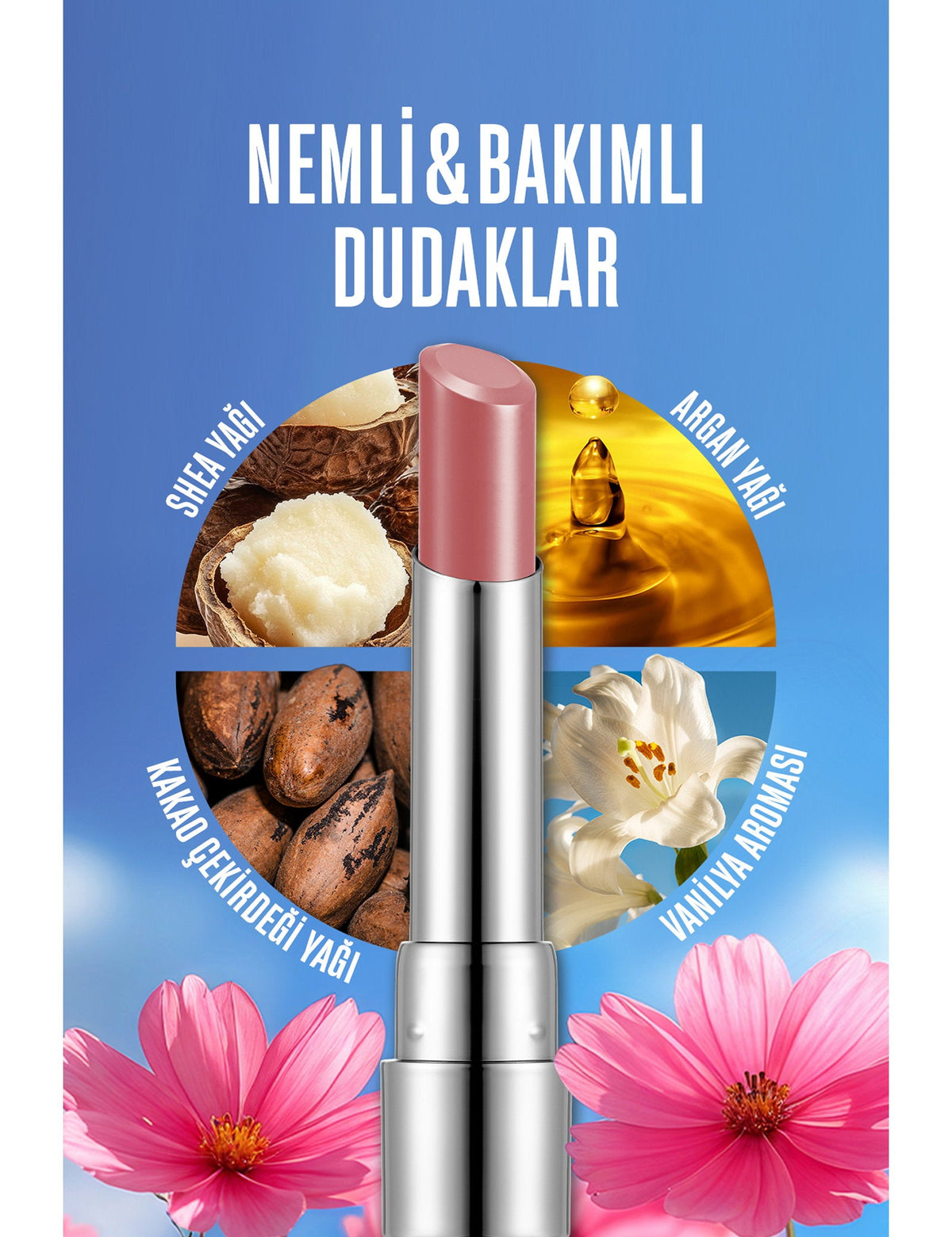 Flormar Sheer Up Glossy Moisturizing Lipstick 3g